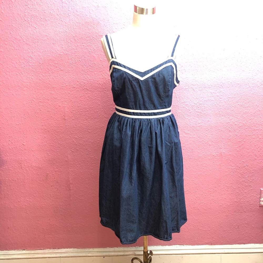 Modcloth Navy Blue Strappy Dress